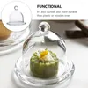 Geschirr-Sets Macaron Tower Stand Snack Cover Butterhalter für Theke Dessert Glastablett mit Deckel