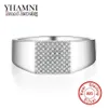 Yhamni original real sólido 925 anel de prata esterlina luxo cz diamante homem jóias de casamento anéis de noivado mjz025342q