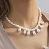 Choker French Creative Imitation Pearl Pendant Necklace For Women Simple and Fashionable Ladies Birthday Party Present Present Partihandel