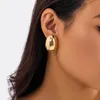 Stud Earrings Salircon Punk Creative Geometry Half Round Trend Aesthetics Gold Color Big Women Aesthetic Party