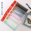 Bärbar blyertspenna för StudentsTransparent Nylon Mesh Storage Bag A6 Bill Korean Stationery School Supplies