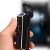 2023 Dual Arc Pulse USB laddning Touch Sensing Lättare Portable Windproof Metal Electric Flameless Cigar Gift for Men
