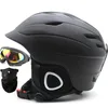 Casques de ski Marque chaud peluche homme/femme casques de ski ensemble lunettes/masque 2 cadeau hiver neige snowboard casque motoneige luge Moto sport sécurité 231211