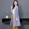 Trenchs pour femmes ALSEY Miyake Manteau plissé Veste Printemps Automne Couleur unie Épissage simple Casual Cardigan à manches longues Cape