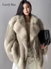 Women's Fur Fluffy Faux Coats Women Luxury Winter Casual Long Sleeve Lapel Overcoats Thick Warm Coat Female Fashion Streetwear