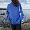 Kadın Sweaters Kadın Yelttuklanması Sweater Mavi Örgü Külot Temel Örgü Kış Kıyafetleri Moda Örgü Tanıtım