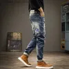 Herenjeans Jeans voor heren Gescheurde borduurbroek met gaten Taps toelopend Mannelijke cowboybroek Star Ripped Broken 2023 Trend Stijlvol Y 2k Vintage Q231212