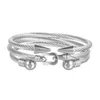 Charm Bracelets 3Pcs/Set Fashion Women Buckle Bracelet For Men Jewellery Luxury Royal Rivet Bangle Set Armband