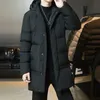 Piumini da uomo Parka in cotone imbottito Giacche da uomo invernali di media lunghezza Gioventù versione coreana con cappuccio antivento comodi cappotti casual 231212