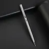 Kampanj Luxury Metal Pen Ballpoint Customized Logo Black Advertising Present Personaliserad All Silver Steel