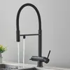 Kitchen Faucets Black Grey Filtered Faucet Water Filter Mixer Purification Drinking Taps 231211