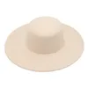 Stingy Brim Hoeden Retrostijl Grote Warme Brede Rand Wollen Fedora Hoed Zwarte Vilten Hoed Strik Platte Floppy Winterhoed voor Dames Feest Kerk Bruiloft Hoed 230314