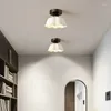 Plafonniers Nordic Blanc Lustre Lampe Céramique Verre Acrylique Abat-Jour Salon Lumière Simple LED Allée Moderne