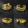 Cluster Rings High Quality Golden Stainless Steel For Men Women Vintage Eye Chrms Jewelry Adjustable Ring Femme