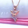 Kedjor Creative Design 585 Purple Gold Pendant Plated 14k Rose Necklace Fashion ClaVicle Chain Party Jewelry for Women