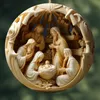 Effetto 3D acrilico 2024 Decorazioni natalizie per presepe Bulk Bulk Ornamenti pendenti natalizi Regali religiosi per amici di famiglia e cristiani 6 stili6 DHL