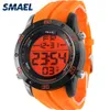 Montres de mode hommes Orange décontracté montres numériques sport horloge LED mâle automatique Date montre 1145 montre-bracelet pour homme étanche 314u