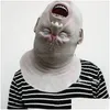 Party Maskers Halloween Omgekeerde Oude Man Hoofdmasker Zombie Latex Bloedige Enge Alien Duivel Fl Face Kostuum Cosplay Prop 230420 Drop Deliv Otmdt