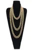 Hip Hop Bling Fashion Chains kettingen Sieraden Heren Goud Zilver Miami Cubaanse Link Chain Kettingen Diamond Iced Out Chian8614052