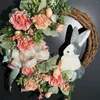 Decorative Flowers Easter Wreath Decoration 15in For Front Door Spring Artificial Christmas Western