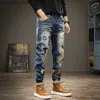 Herenjeans Jeans voor heren Gescheurde borduurbroek met gaten Taps toelopend Mannelijke cowboybroek Star Ripped Broken 2023 Trend Stijlvol Y 2k Vintage Q231212