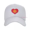 Kogelcaps meer kleur kirgizië vlag hart unisex verstelbare snapback honkbal cap mannen vrouwen buiten hiphop voor zomercadeau