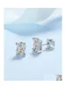 Stud Princess Cut 2Ct Diamond Test Passed Rhodium Plated 925 SierColor Earrings Jewelry Couple Gift 220211 Drop Delivery Dhucy9171772