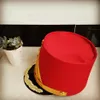Chapeaux hauts de l'armée de fête rouge pour enfants et adultes, scène scolaire QERFORMANCE, chapeau d'équipe de tambour, garde de musique d'honneur, accessoires militaires Cosp1987