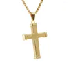 Pendant Necklaces Fashion Retro Simple Cross Necklace Stainless Steel Punk Hip Hop Men's And Women's Motorcycle Amulet Jewelry Wholesale