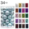 34 Uds bolas de Navidad decoraciones para árboles de Navidad adornos de Navidad 4CM bola de decoración navideña regalos de Año Nuevo 253z