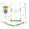 Autres fournitures d'oiseaux Perroquet Jouets à mâcher en bois naturel Poulet Swing Échelle Légumes Fruits Suspendus Mangeoire avec crochets en métal Accessoires de cage 231211