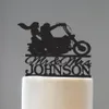 Mr e Mrs Cake Topper con cognome Cake topper Coppia con matrimonio in moto personalizzato290j