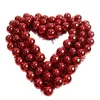 Decorative Flowers Valentines Day Decor Wreath Heart Posphere For Front Door Home 15Inch