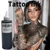 Andra permanenta sminkförsörjningsdynamiska professionella svarta tatueringsbläckpigment Diy Practice Supplie Gel Body Art 8oz Blk 231211