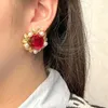 Stud Earrings European And American Fashion Vintage Flower Pearl High-end Jewelry Customization