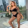 Sexy Dessous Erotik Bodysuit Versuchung aushöhlen Netzstrümpfe Kleidung offener Schritt Jumpsuit Bodystocking Sexanzug sexy