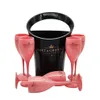 Moet chandon nero Secchiello per il ghiaccio e rosa Bicchiere da vino Calici in acrilico Bicchieri da champagne Bar da matrimonio Party Bottle Cooler 3000ml300b