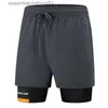 Shorts pour hommes S-9XLMen été surdimensionné pantalon de sport doublé de course fitness short court pour tenue décontracté L231212