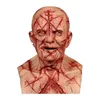 Scary Bald Blood Scar Mask Horror Bloody Headgear 3d Realistic Human Face Headgear emulsion latex adults Mask breathable masque Q02217