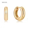 Mercery Hoop Ear Rings Fashion Charm Design Hies Brinco Círculo 14K Brincos de Ouro Maciço