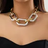 IngeSight.Z – collier ras du cou cubain pour femmes, Vintage, Punk, couleurs mélangées, grosse chaîne CCB, bord épais exagéré