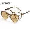 サングラスフレームKandrea Round Fashion Magnetic Sunglasses女性クリップ2 in 1光学眼鏡眼鏡男性偏光処方メガネ8172 231211