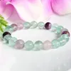 MG1109 Pulsera de fluorita arcoíris natural Pulsera de protección de energía negativa Cristales curativos Pulsera de tono de gemas Joyería de intuición 173c