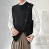 Men's Vests Autumn And Winter Sweater Vest Loose Single-breasted Knitted Stretch Solid Color Casual Cardigan