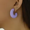 Boucles d'oreilles Aretes De Mujer acrylique irrégulière en forme De C pour les femmes rouge géométrique cercle goutte Huggie boucle d'oreille déclaration bijoux