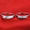 Nowe solid 925 Srebrne Pole Para dla kobiet mężczyzn zaręczyn ślub Regulowane Pierścienie Nowa biżuteria N21297J
