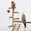 Autres fournitures d'oiseaux K5DC Parrot Playstand Playstand Stand Cockatiel Playground Perch en bois Gym Ladder Cage Accessoires 231211