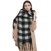 Sciarpe 2023 Sciarpa scozzese da donna Scialli caldi invernali Cashmere Ispessito Wrap Ladies Lunga Nappa Coperta Bufanda Mujer