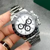 VK – boîte de montre chronographe en acier et céramique, certificat 116500, Panda en céramique blanche, 40mm, automatique et mécanique pour hommes, 180L