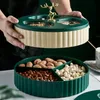 Dishes Plates Double layer Nordic Plastic Green Deer Storage Container Fruit Plate Garden Snack Home Decoration Living Room 231212